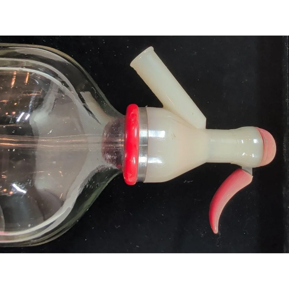 Vintage‎ Marsh's Soft Drinks Barrow Etched Glass Seltzer Bottle Soda Siphon